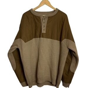 Filson XXL Waterfowl Henley Guide 100% Wool Sweater Pullover Wool Tan